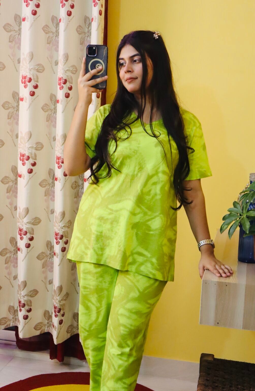 Exclusive Pj Suit 2 Piece-Greenish Yellow