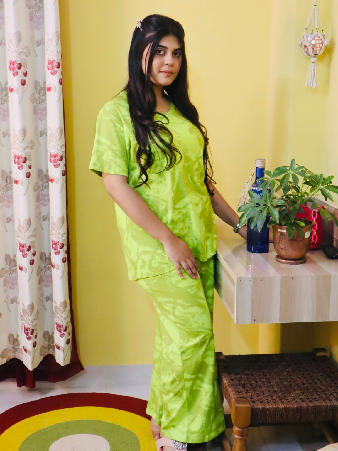 Exclusive Pj Suit 2 Piece-Greenish Yellow